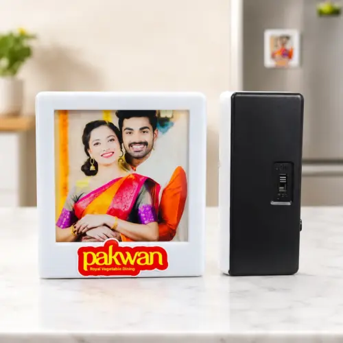 Personalized Mini Light-Up LED Fridge Magnet Photo Frame