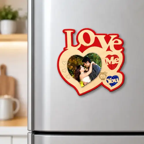 Personalized Love Me Wood Photo Fridge Magnet for Friends