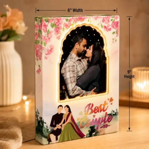 Personalized Arch Design Wood ED Box Photo Frame