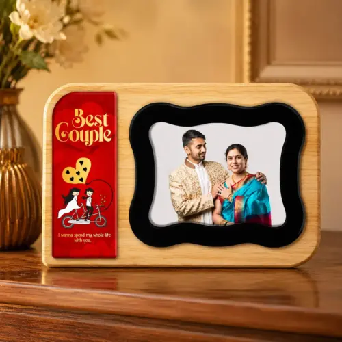 Personalized Best Couple Gold Foil Tile Frame