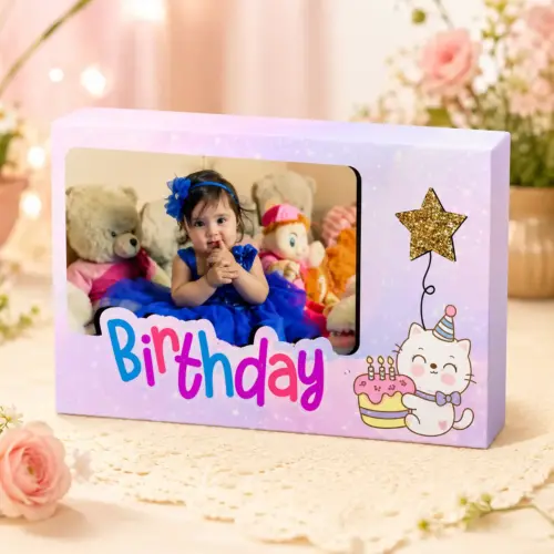 Personalized Birthday Cake Design Box Photo Frame