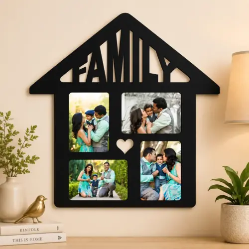 Personalized Family House Design Collage Wall Frame