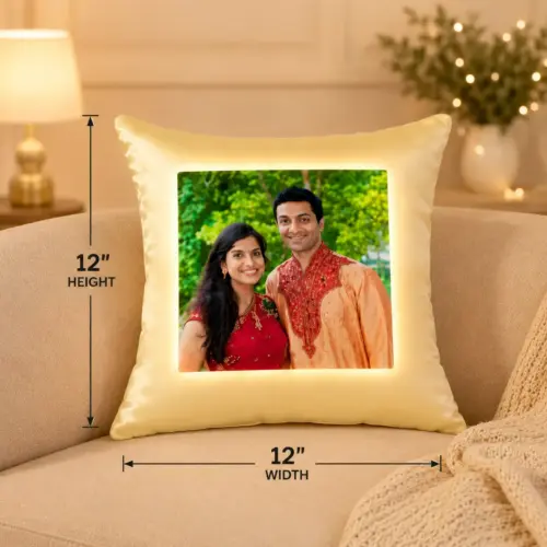 Personalized Glow Satin LED Satin Photo Cushion