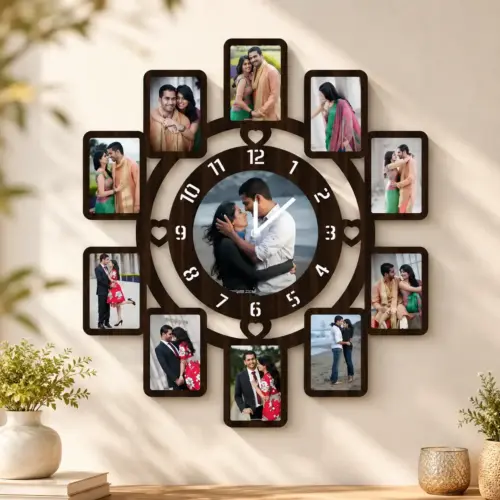 Personalized Grand Collage — 11 Photos Photo Wall Clock