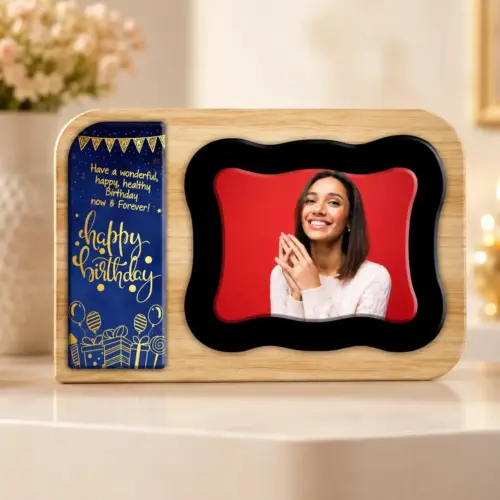 Personalized Happy Birthday Gold Foil Tile Frame