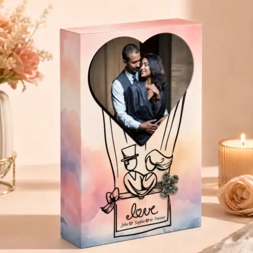 Personalized Heart Window Design Box Photo Frame