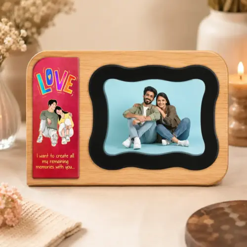 Personalized Love Gold Foil Tile Frame