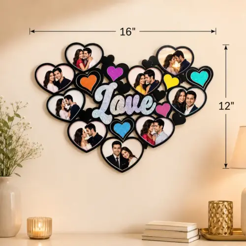 Personalized Love Silver Effect Collage Wall Frame