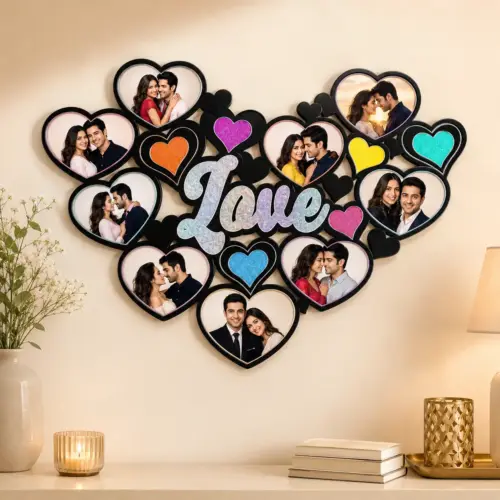 Personalized Love Silver Effect Collage Wall Frame