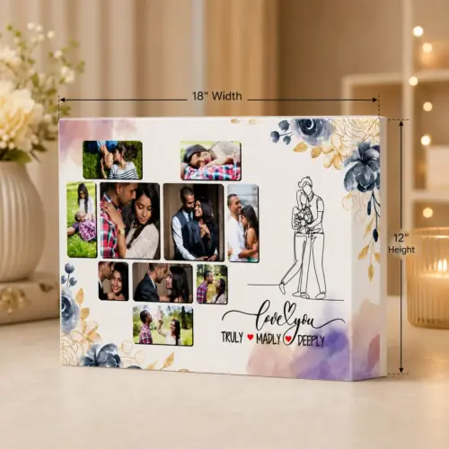 Personalized Love Story Collage Box Photo Frame
