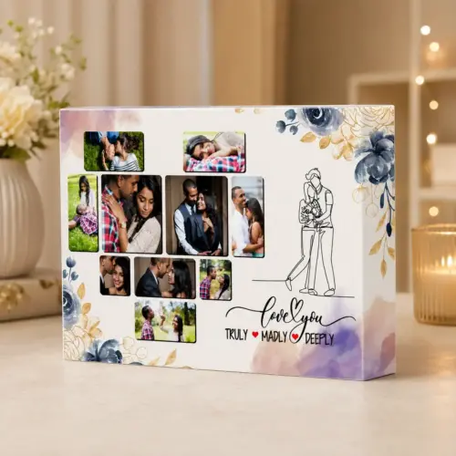 Personalized Love Story Collage Box Photo Frame