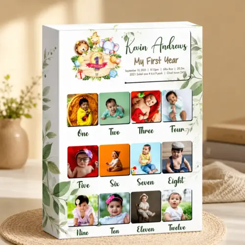 Personalized My First Year Collage Box Photo Frame