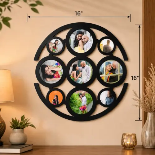 Personalized Photo Circles Design Collage Wall Frame