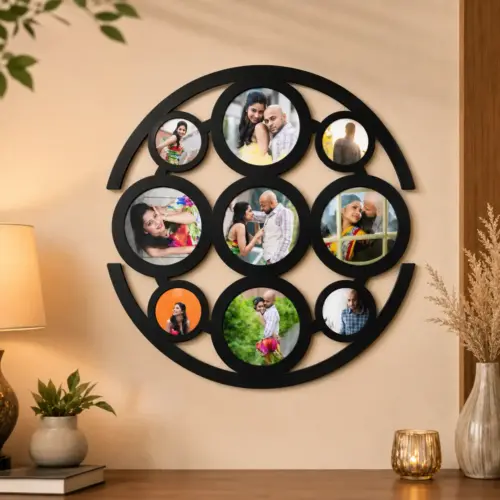 Personalized Photo Circles Design Collage Wall Frame
