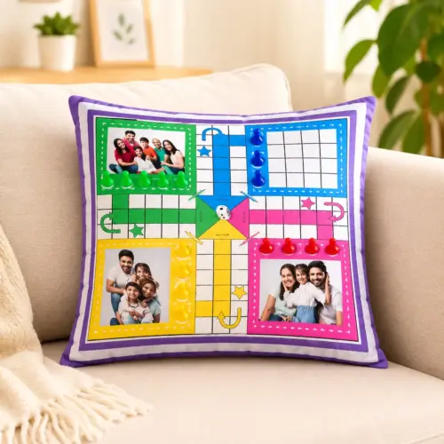 Personalized Playable Game Board Ludo / Snake And Ladder Photo Pillow