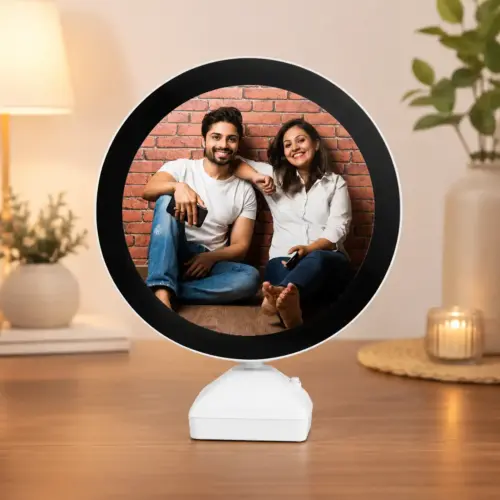 Personalized Round Shape Magic Mirror Photo Frame