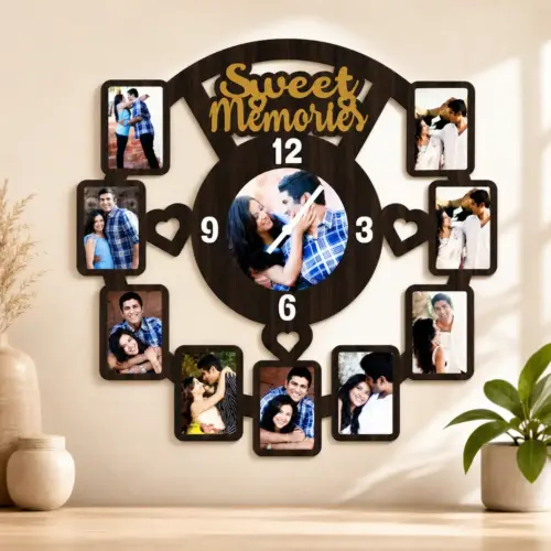Personalized Sweet Memories — 10 Photos Photo Wall Clock